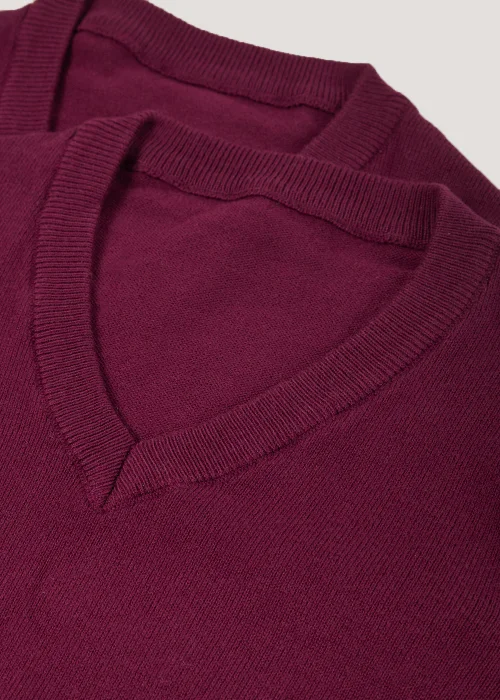 Kids 2 Pack Burgundy V-Neck School Jumpers (3-13yrs) - Age 3 Years Image 2