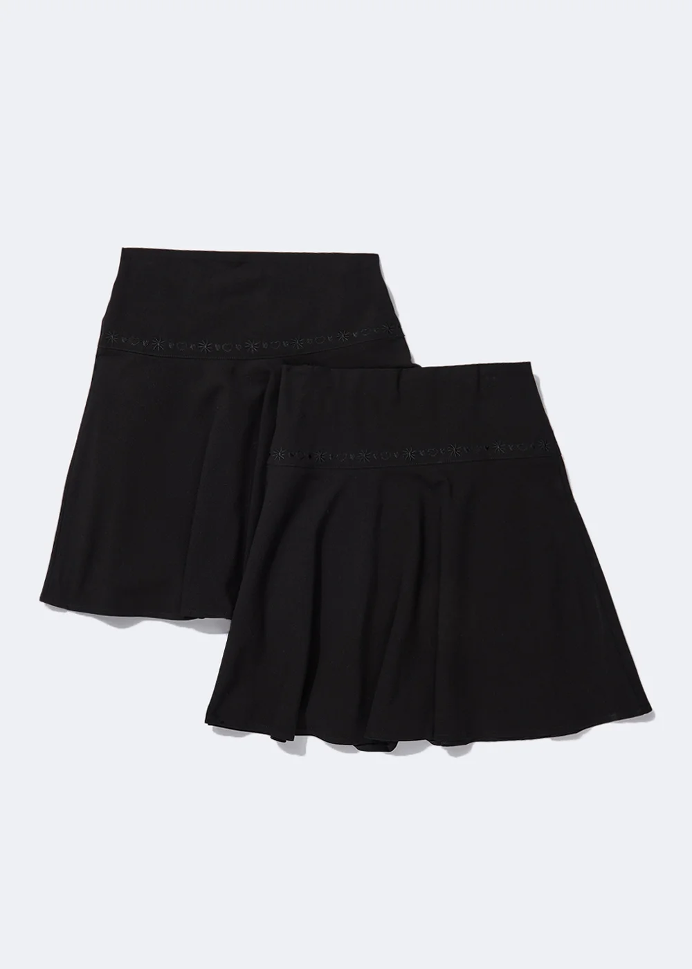 Girls 2 Pack Black Flippy School Skirts (3-13yrs) - 4 Yrs Image 1