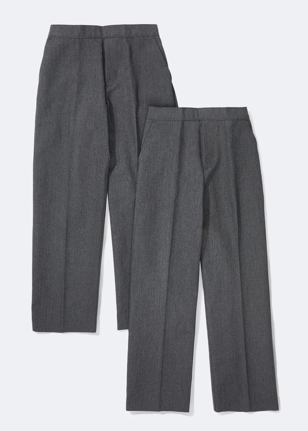 Boys 2 Pack Grey Easy Dressing Pull On School Trousers (3-11yrs) - 3 Yrs Image 1