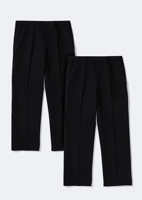 Boys 2 Pack Black Easy Dressing Pull On School Trousers (3-11yrs) - 3 Yrs Image 1