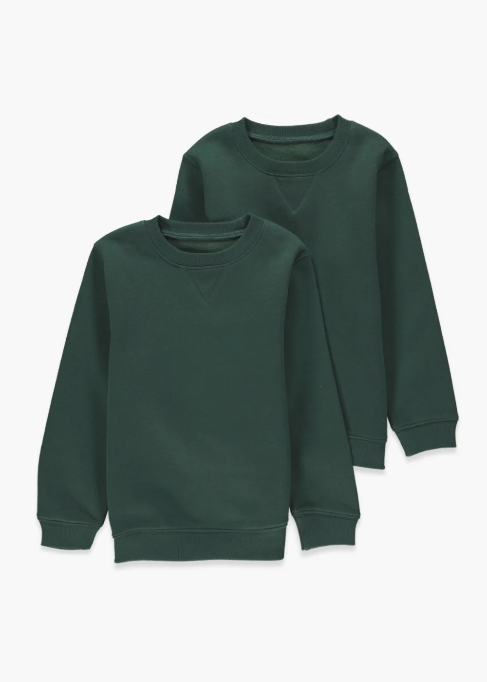 Kids 2 Pack Green Crew Neck School Sweatshirts (3-13yrs) - Age 3 Years Image 1