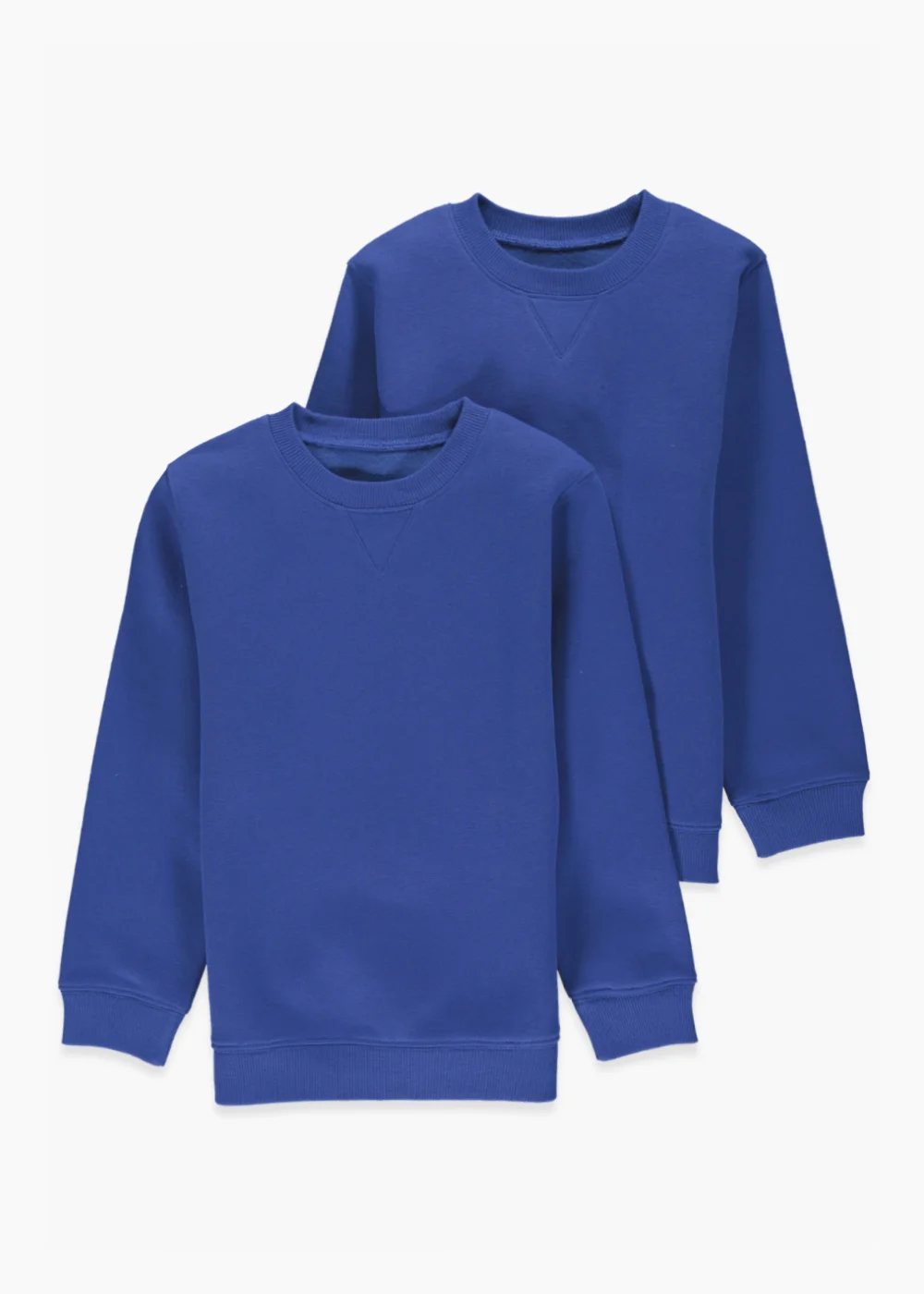 Kids 2 Pack Blue Crew Neck School Sweatshirts (3-13yrs) - Age 3 Years Image 1
