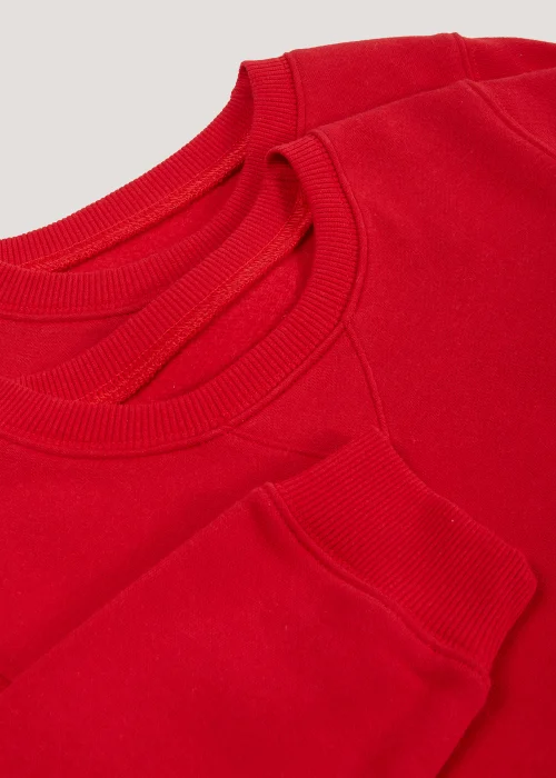 Kids 2 Pack Red Crew Neck School Sweatshirts (3-13yrs) - Age 6 Years Image 2
