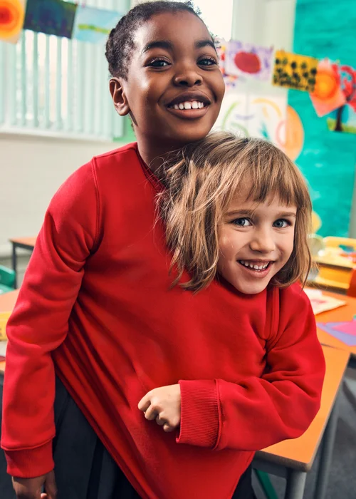 Kids 2 Pack Red Crew Neck School Sweatshirts (3-13yrs) - Age 6 Years Image 3