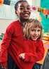 Kids 2 Pack Red Crew Neck School Sweatshirts (3-13yrs) - Age 6 Years Image 3