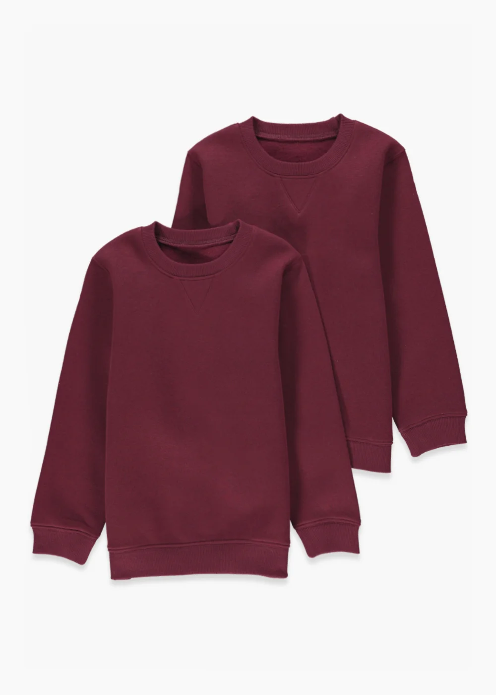 Kids 2 Pack Burgundy Crew Neck School Sweatshirts (3-13yrs) - 3 Yrs Image 1
