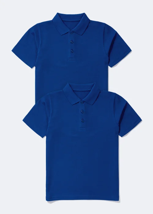 Kids 2 Pack Royal Blue School Polo Shirts (4-13yrs) - Age 3 Years Image 1