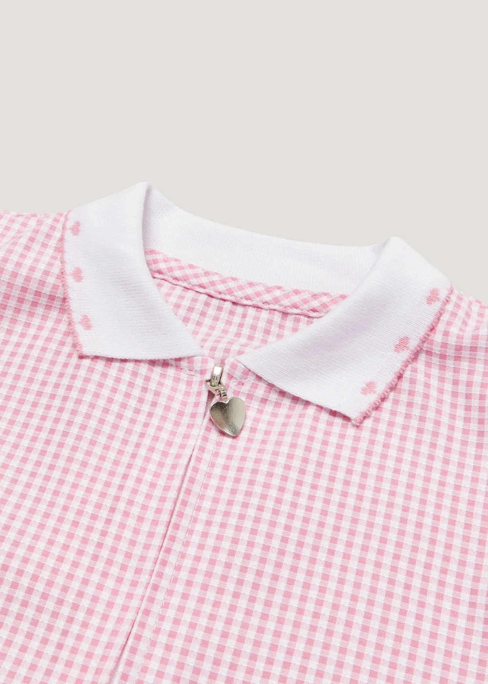 Girls Pink Generous Fit Knitted Collar Gingham School Dress (3-14yrs) - 8 Yrs Image 2