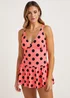 Coral Spot Skirted Swimsuit - Size 10 Image 1