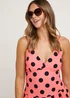 Coral Spot Skirted Swimsuit - Size 10 Image 3