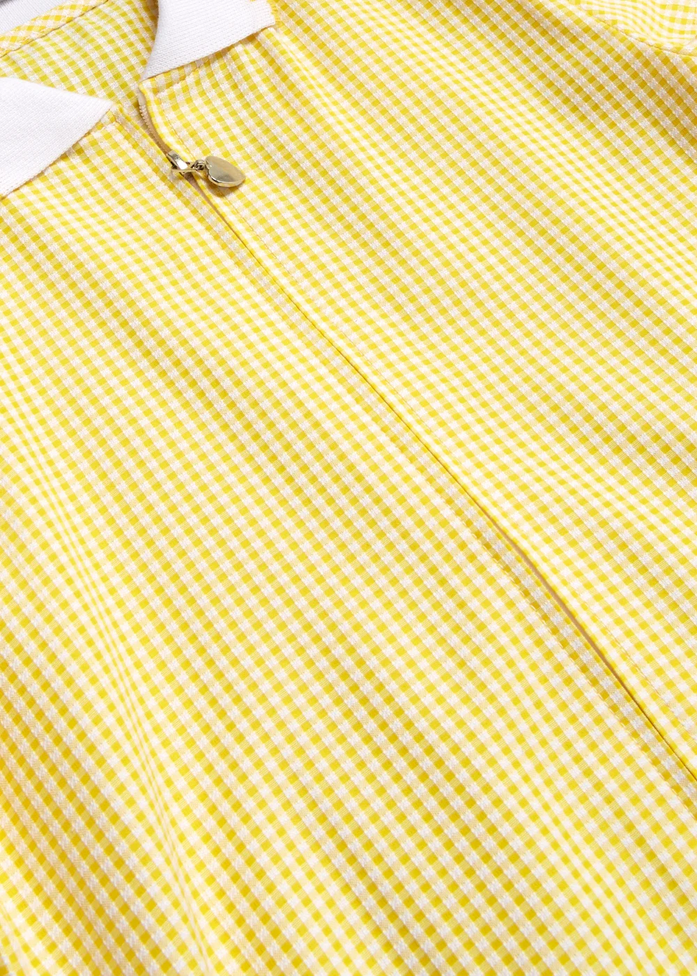 Girls Yellow Generous Fit Knitted Collar Gingham School Dress (3-14yrs) - 3 Yrs Image 2