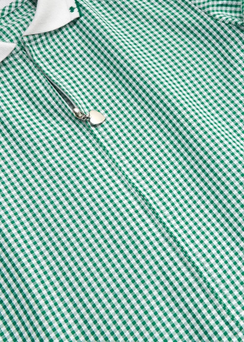 Girls Green Generous Fit Knitted Collar Gingham School Dress (3-14yrs) - 3 Yrs Image 2