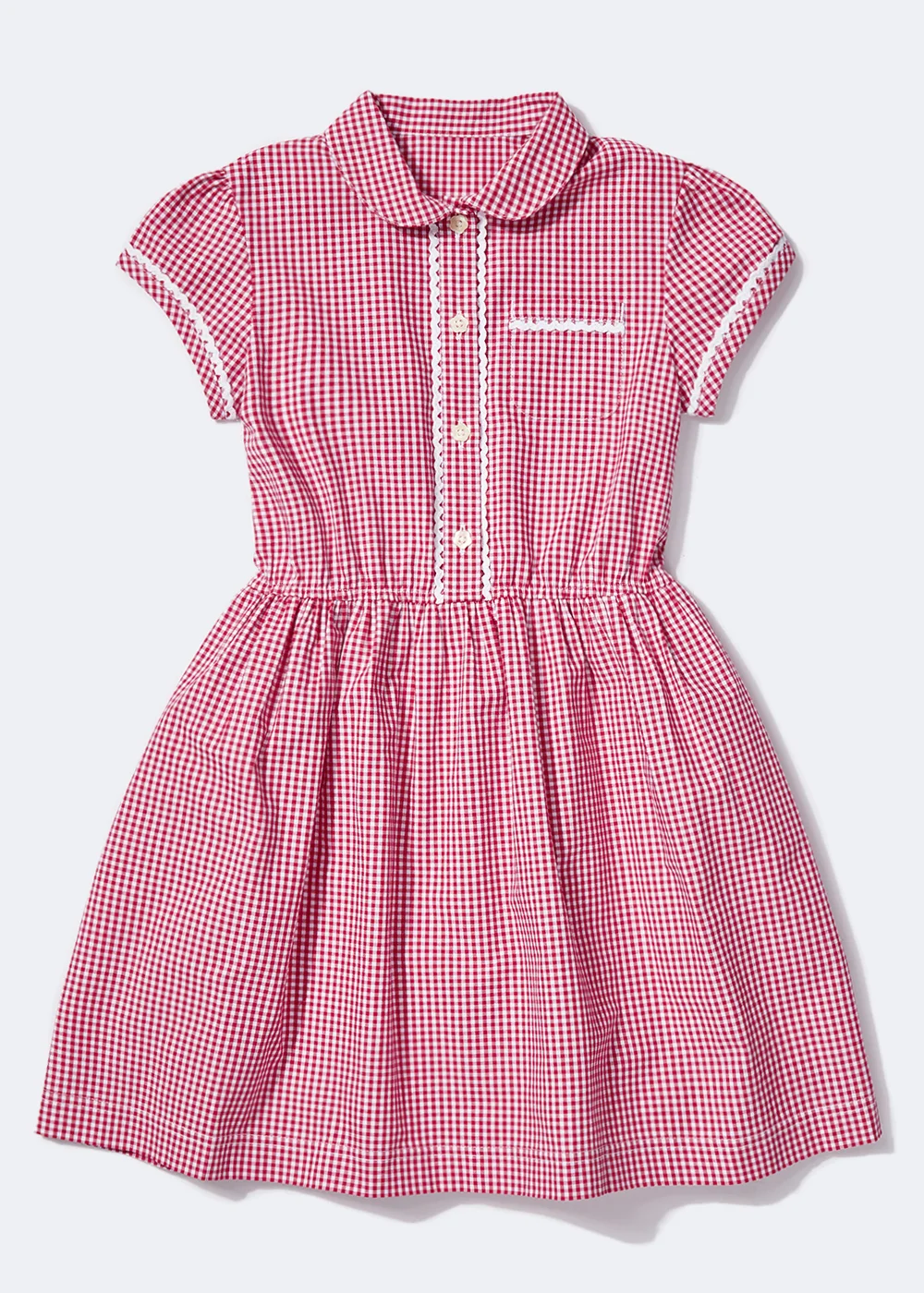 Girls Red Traditional Gingham School Dress (3-14yrs) - 3 Yrs Image 1