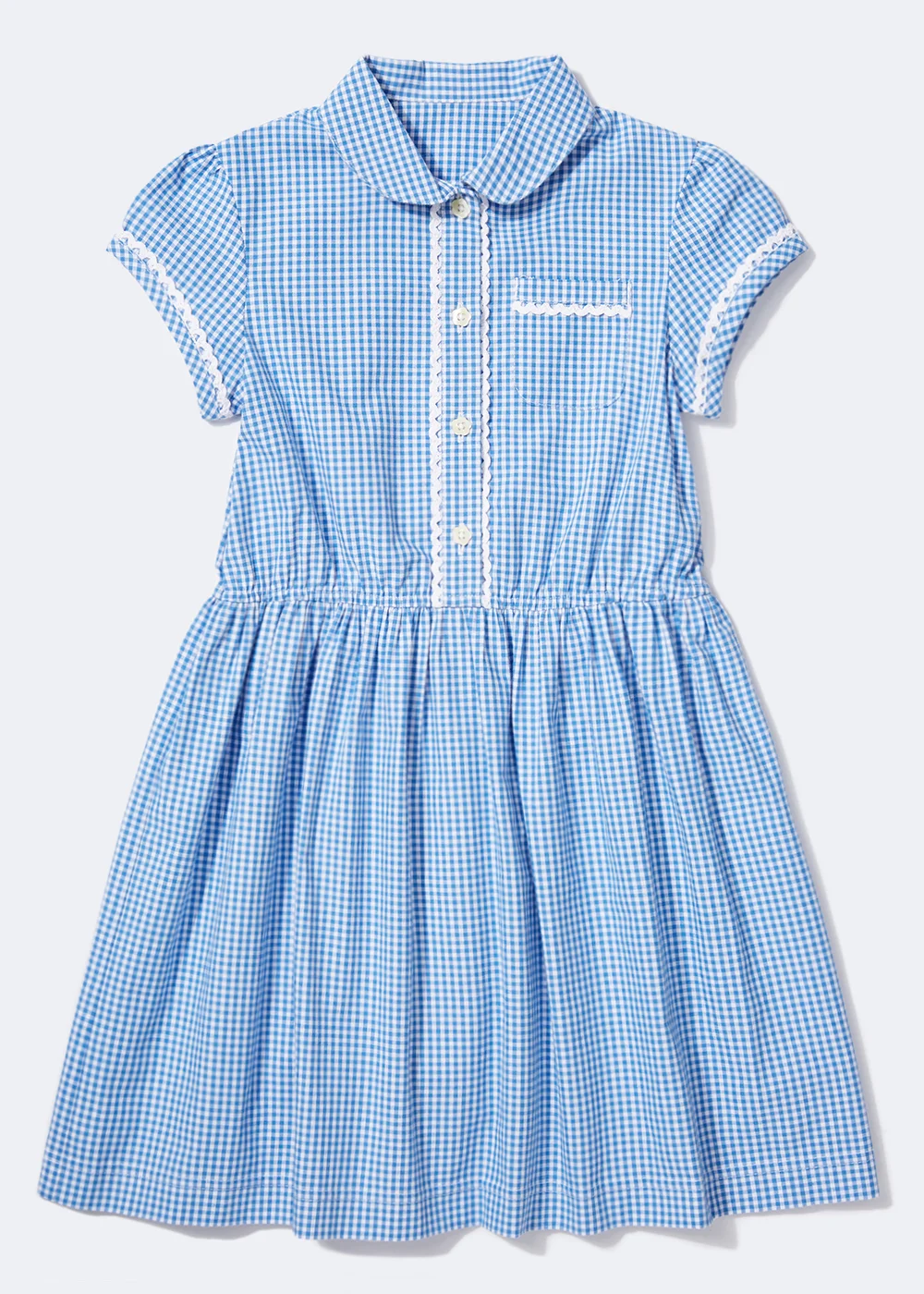 Girls Blue Gingham Traditional School Dress (3-14yrs) - 3 Yrs Image 1
