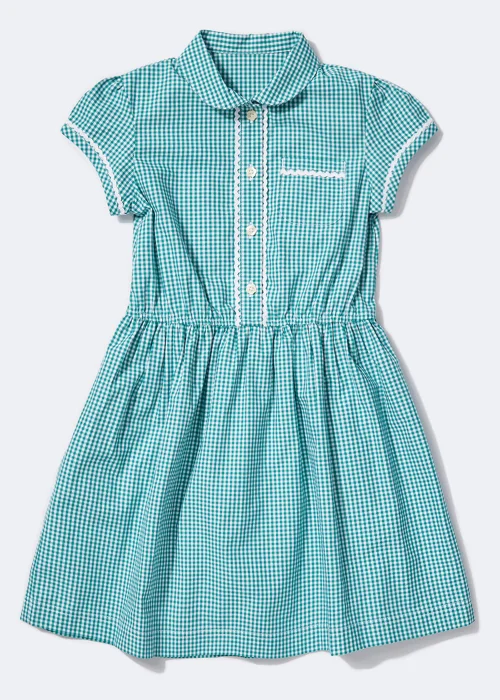 Girls Green Traditional Gingham School Dress (3-14yrs) - 3 Yrs Image 1