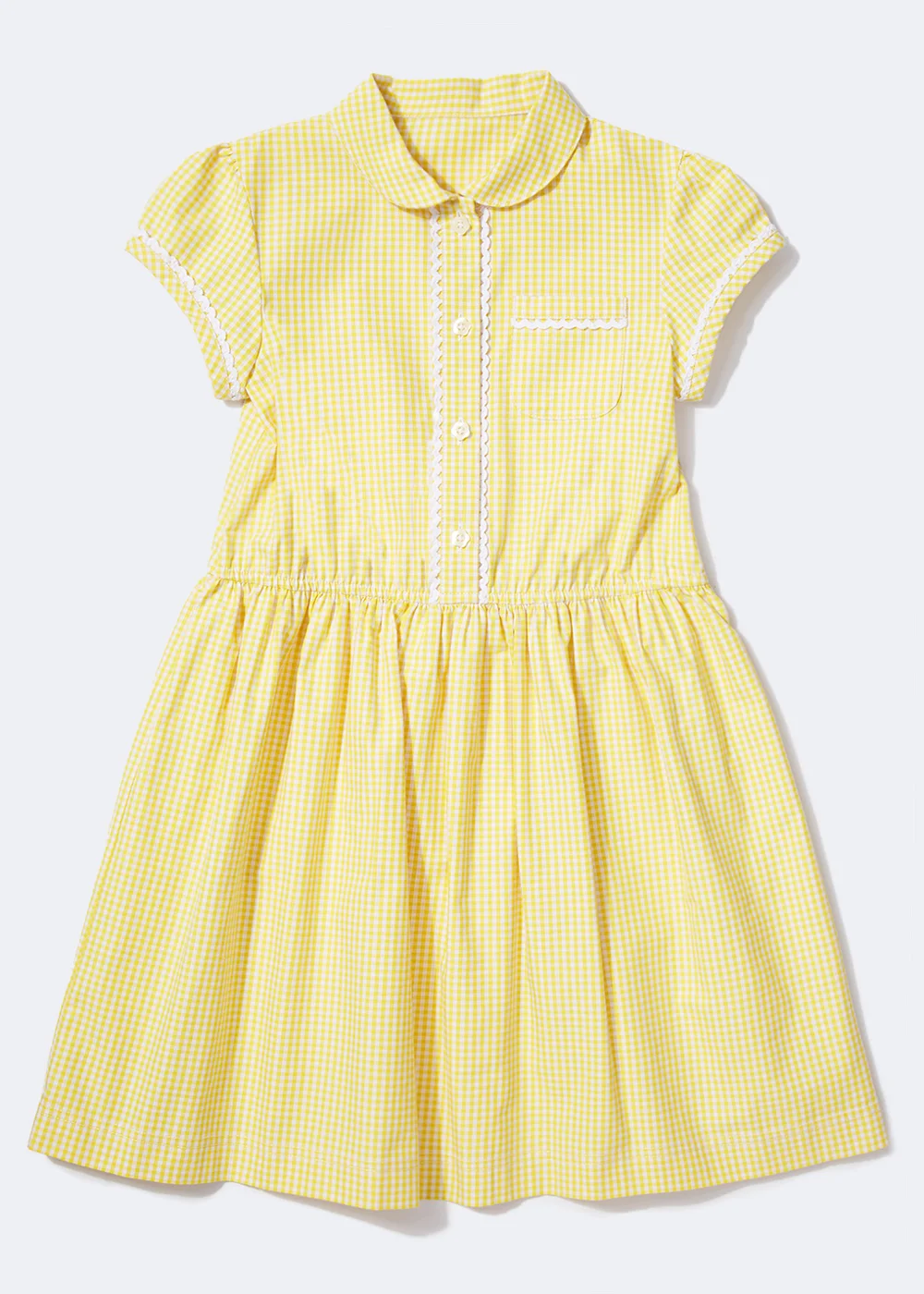 Girls Yellow Traditional Gingham School Dress (3-14yrs) - 3 Yrs Image 1