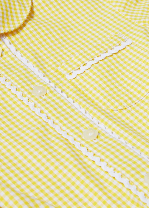 Girls Yellow Traditional Gingham School Dress (3-14yrs) - 3 Yrs Image 2