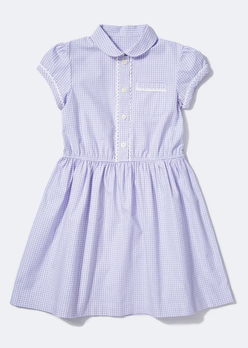 Girls Lilac Traditional Gingham School Dress (3-14yrs) - Age 3 Years Image 1