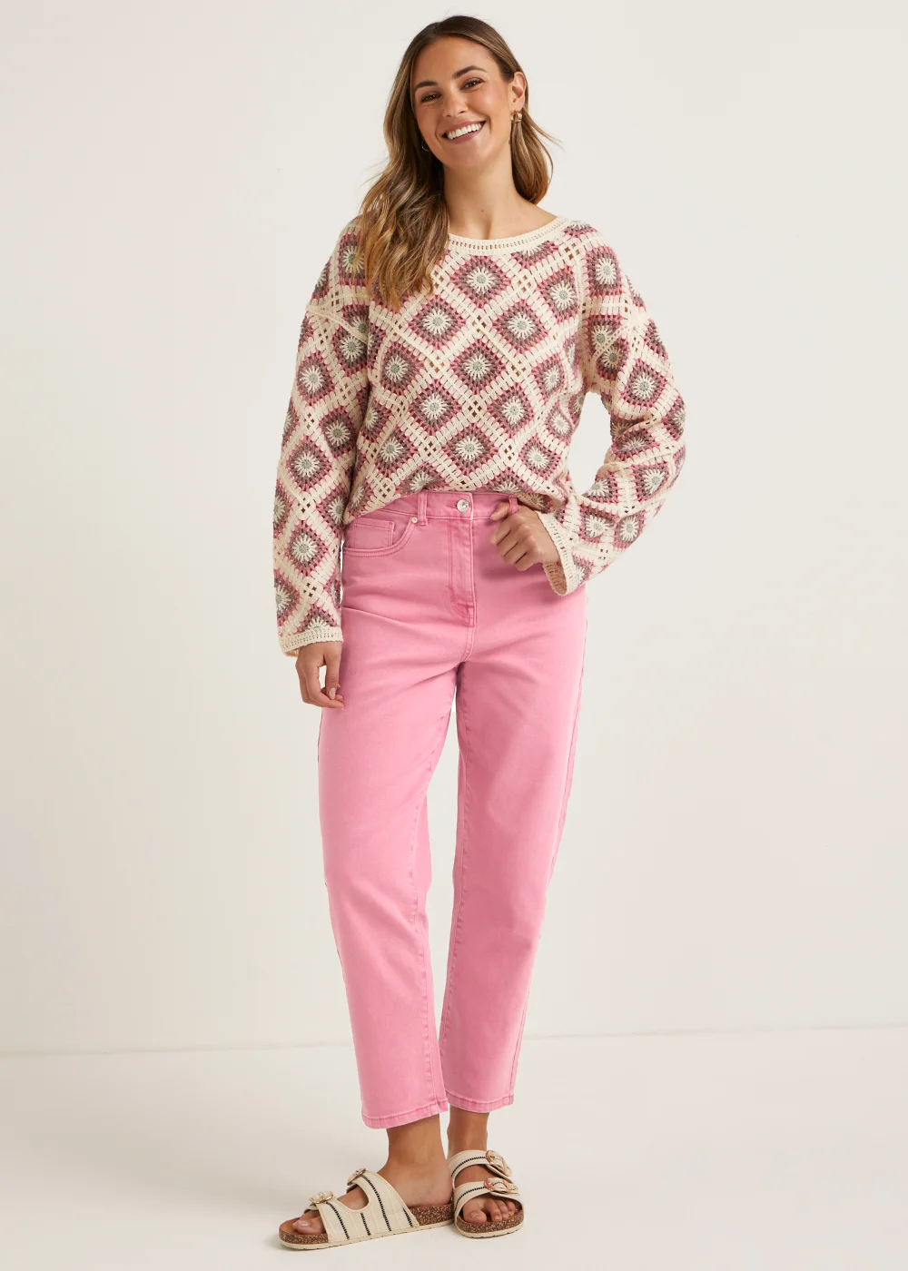 Ava Pink Mom Jeans - 8/L31 Image 1
