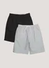 Boys 2 Pack Black & Grey Woven Shorts (4-13yrs) - Age 4 Years Image 1