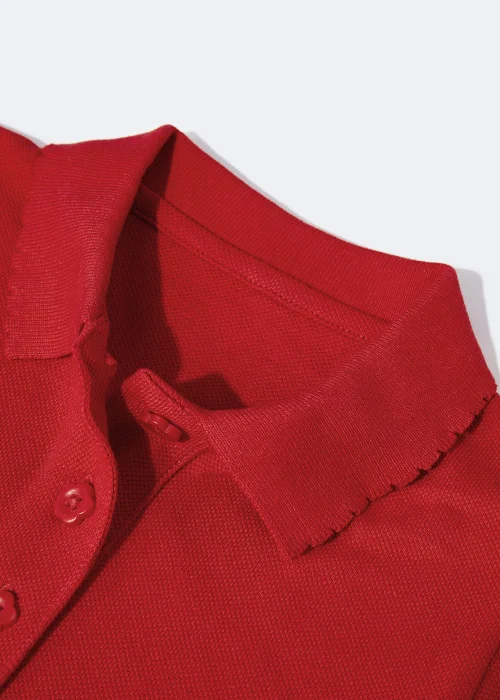 Girls 2 Pack Red Scallop Collar School Polo Shirts (3-13yrs) - 3 Yrs Image 2