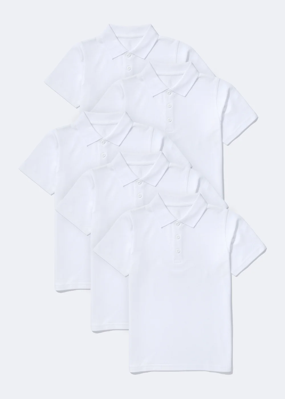 Kids 5 Pack White School Polo Shirts (3-16yrs) - 14 Yrs Image 1