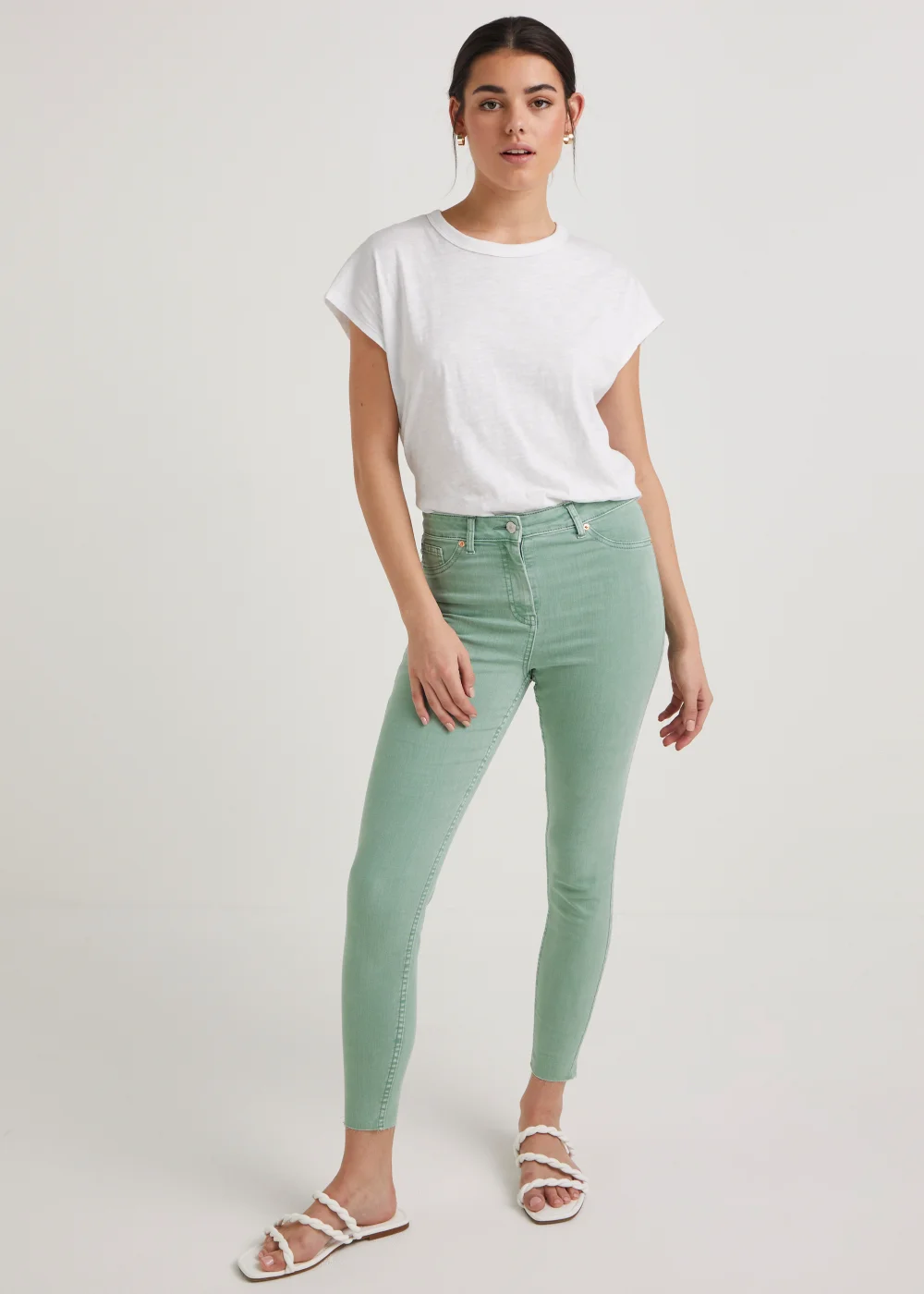April Mint Ankle Grazer Super Skinny Jeans - Size 8 Image 1