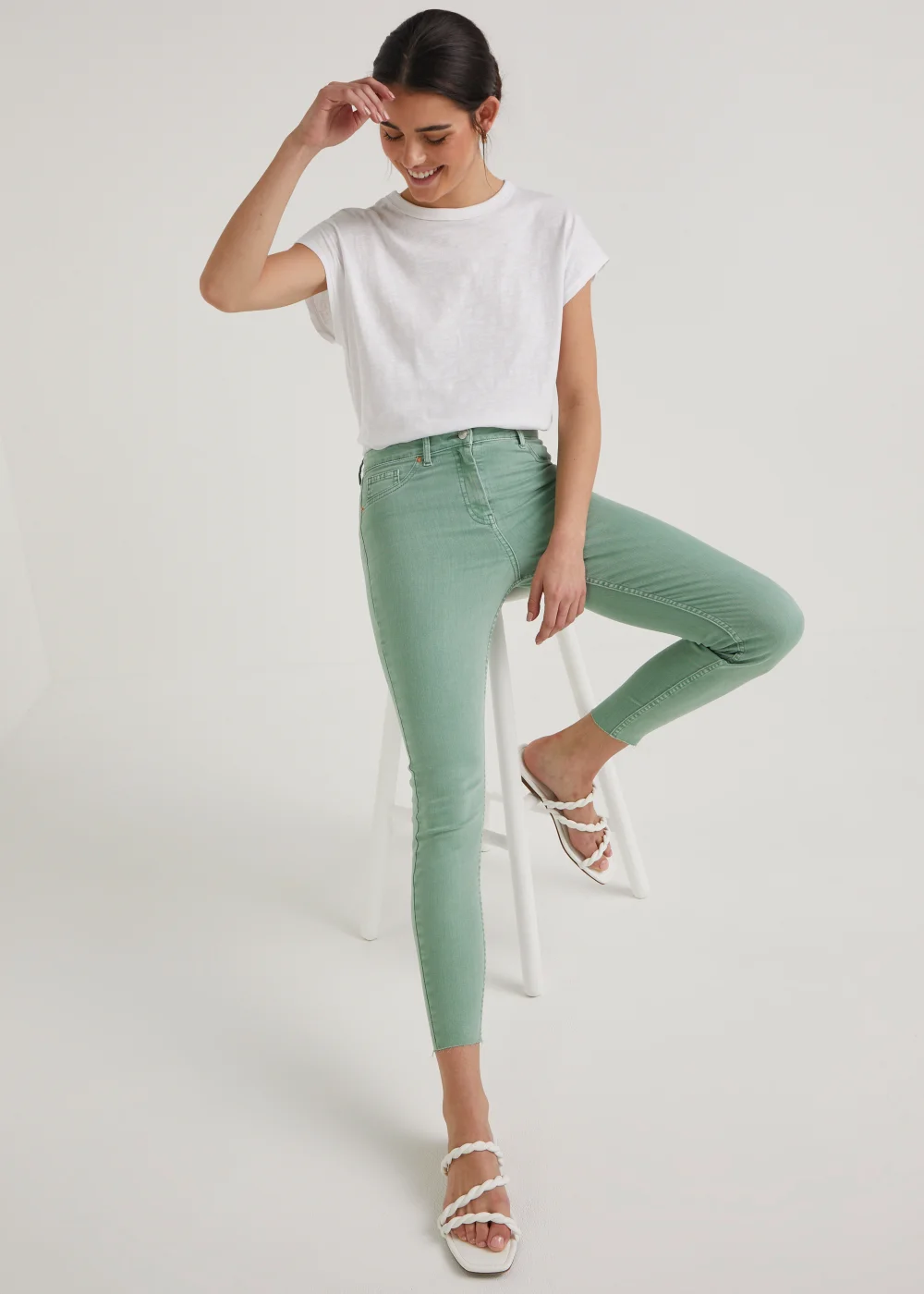 April Mint Ankle Grazer Super Skinny Jeans - Size 8 Image 4