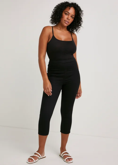 Rosie Black Cropped Pull On Jeggings - 8 Image 1