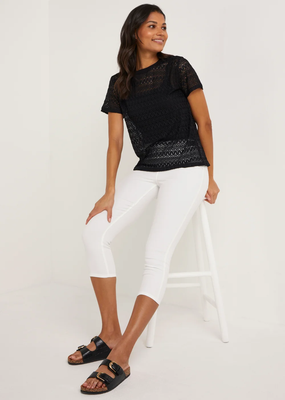 Rosie White Cropped Pull On Jeggings - 8 Image 4