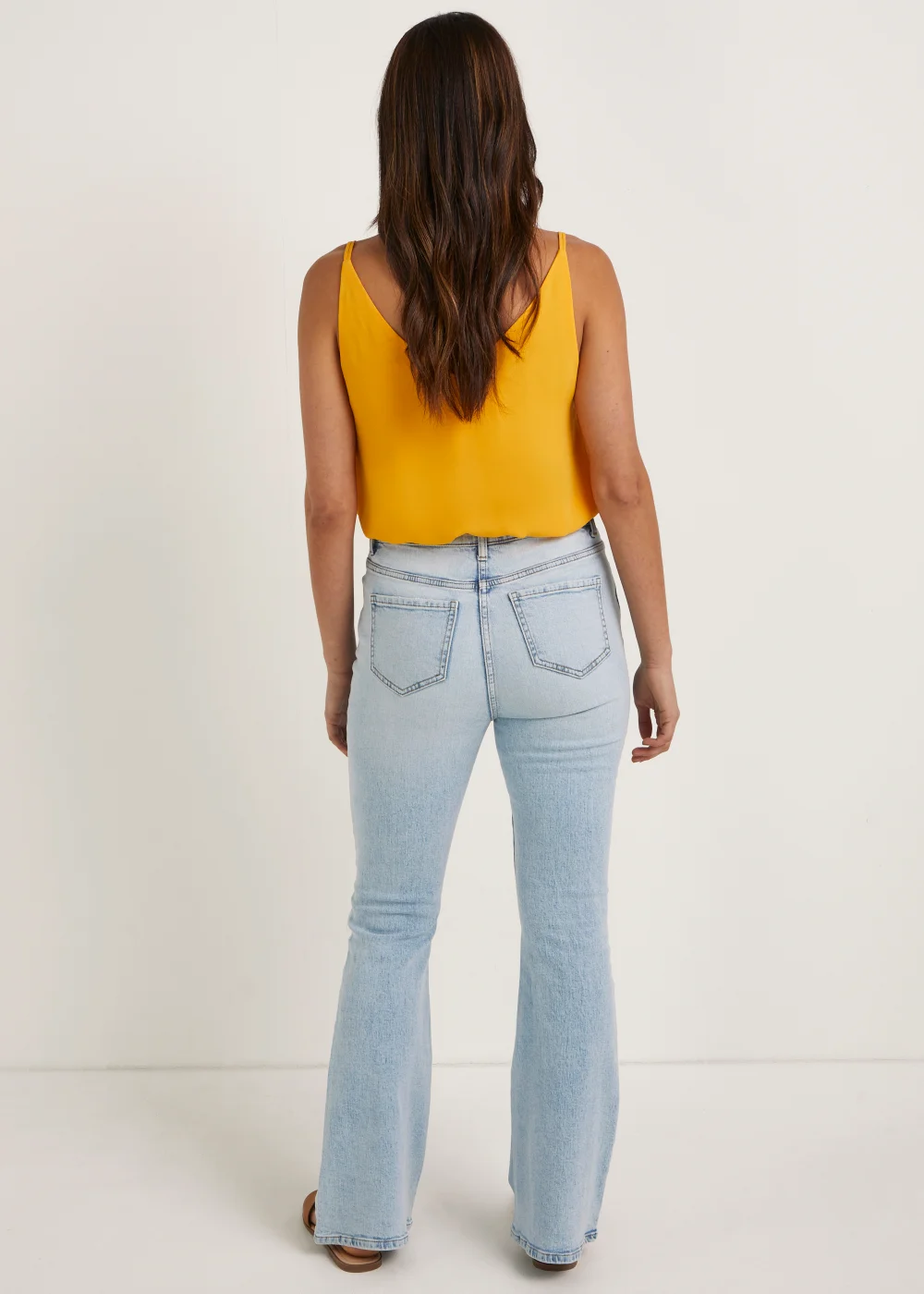 Light Wash Bleached Skinny Flared Distressed Jeans - Size 8 Image 2