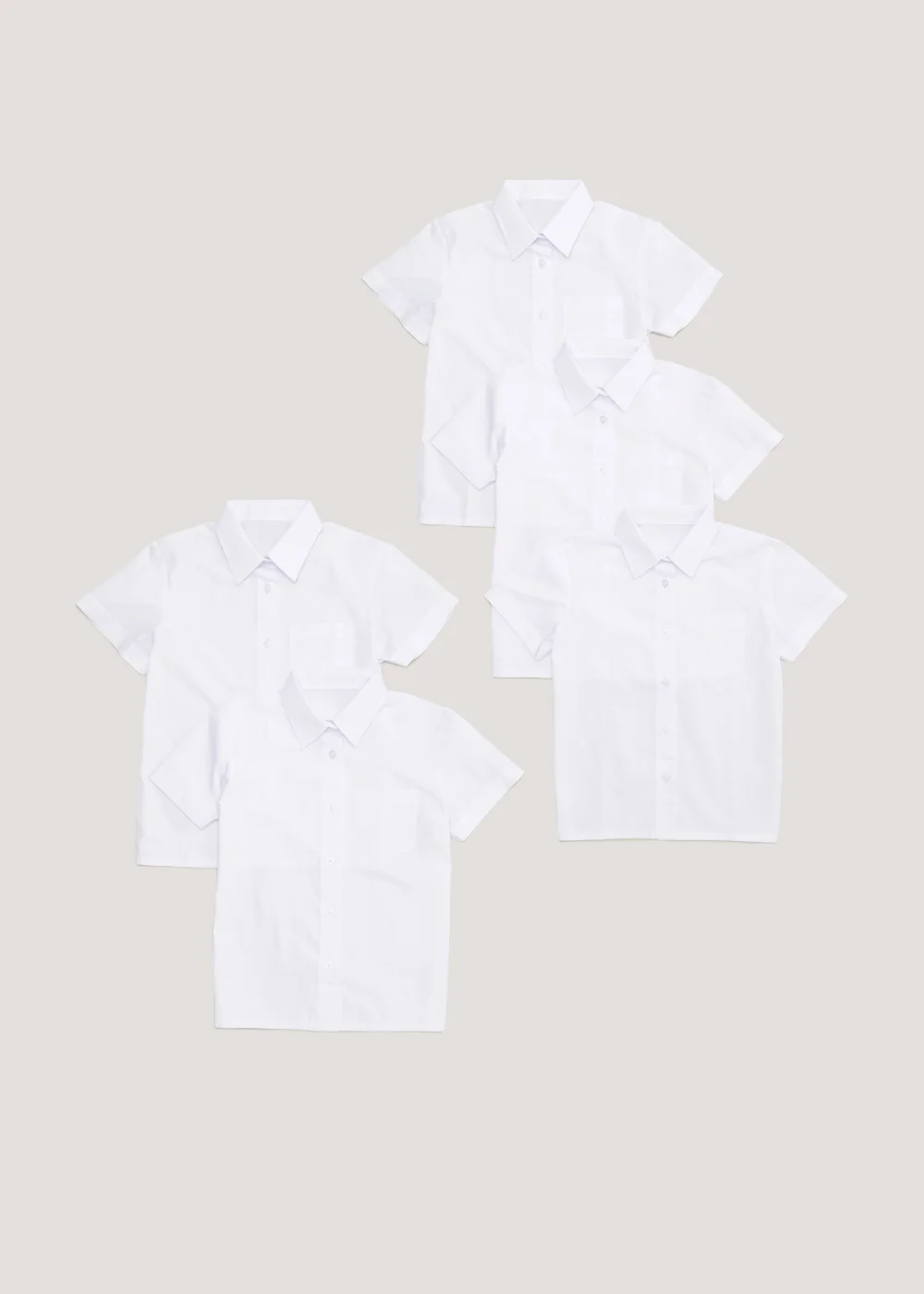 Girls 5 Pack White School Blouses (4-15yrs) - 4 Yrs Image 1