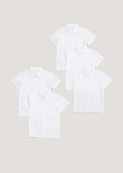Girls 5 Pack White School Blouses (4-15yrs) - 4 Yrs Image 1