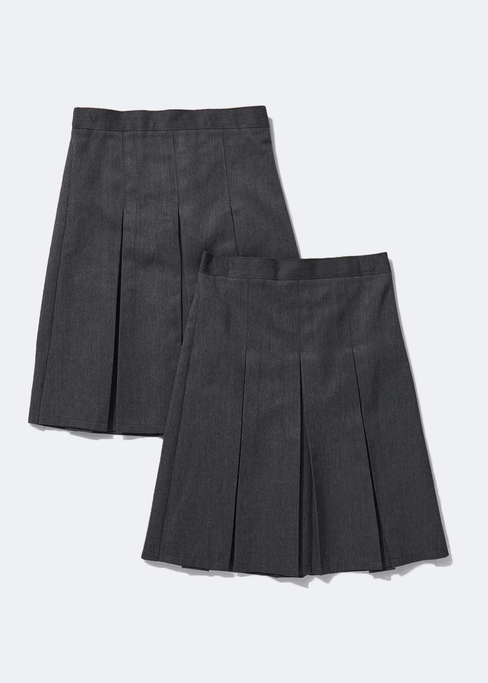 Girls 2 Pack Long Length Box Pleat School Skirts (3-16yrs) - 3 Yrs Image 1