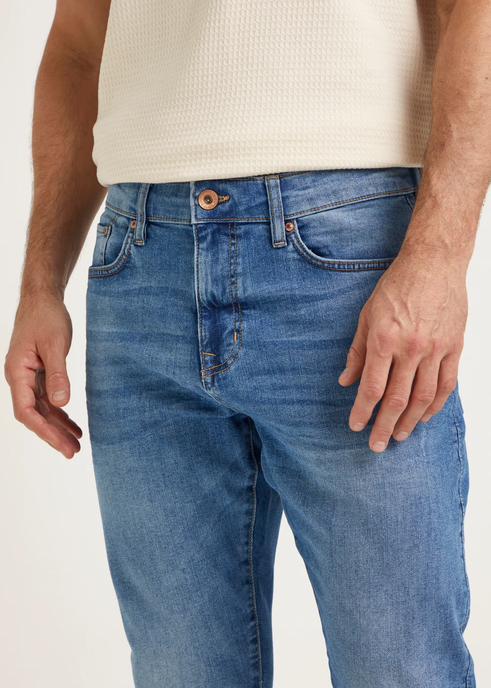 Bright Blue Stretch Skinny Jeans - 30 Waist Regular Image 3