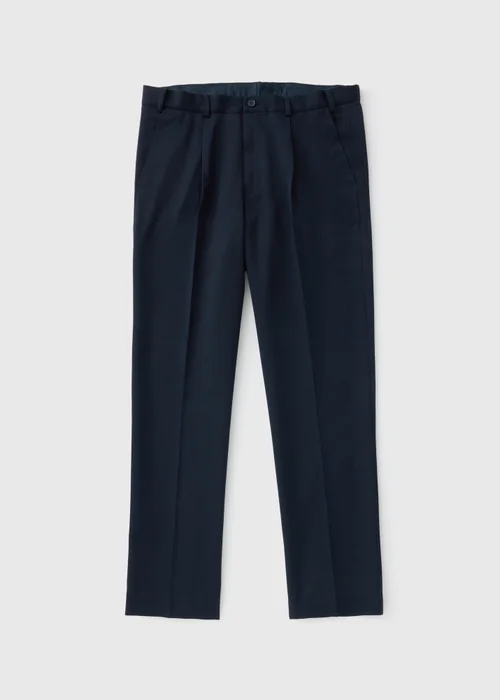 Taylor & Wright Navy Regular Fit Flexi Waist Trousers - 32 Waist 29 Leg Image 5