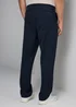 Taylor & Wright Navy Regular Fit Flexi Waist Trousers - 32 Waist 29 Leg Image 3