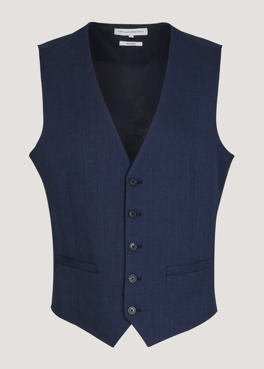 Taylor & Wright Cooper Navy Suit Waistcoat - Small Image 1