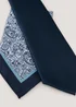Taylor & Wright Navy Paisley Tie & Pocket Square Set - One Size Image 2