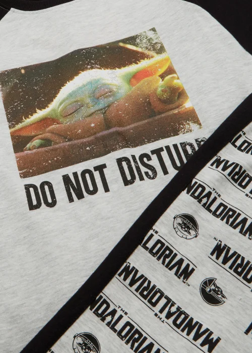 Kids Black Star Wars Mandalorian Pyjama Set (4-13yrs) - Age 7 Years Image 2