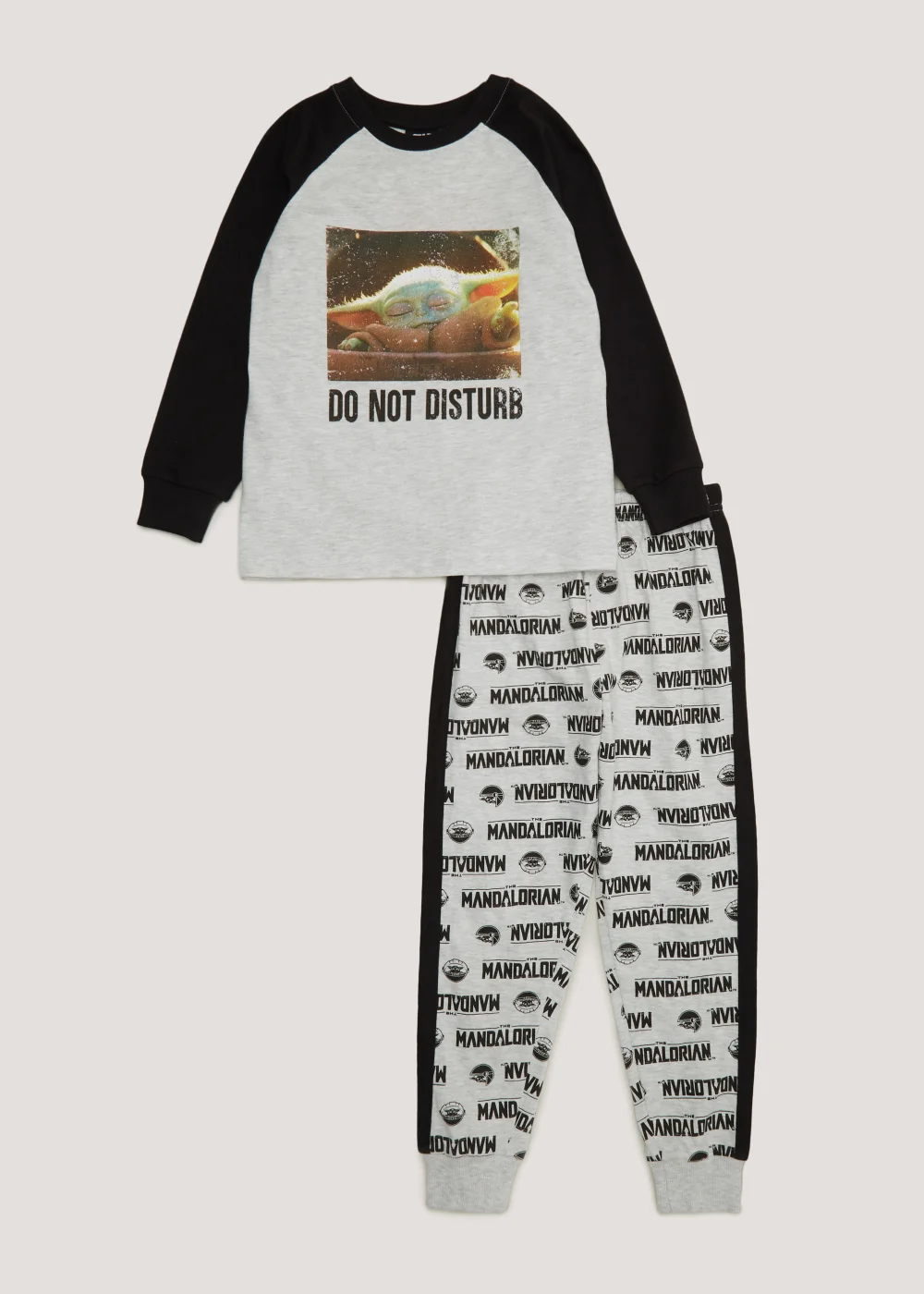 Kids Black Star Wars Mandalorian Pyjama Set (4-13yrs) - Age 7 Years Image 1