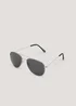 Kids Silver Aviator Sunglasses (3-10yrs) - One Size Image 1