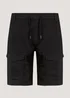 Black Denim Cargo Shorts - S Image 5