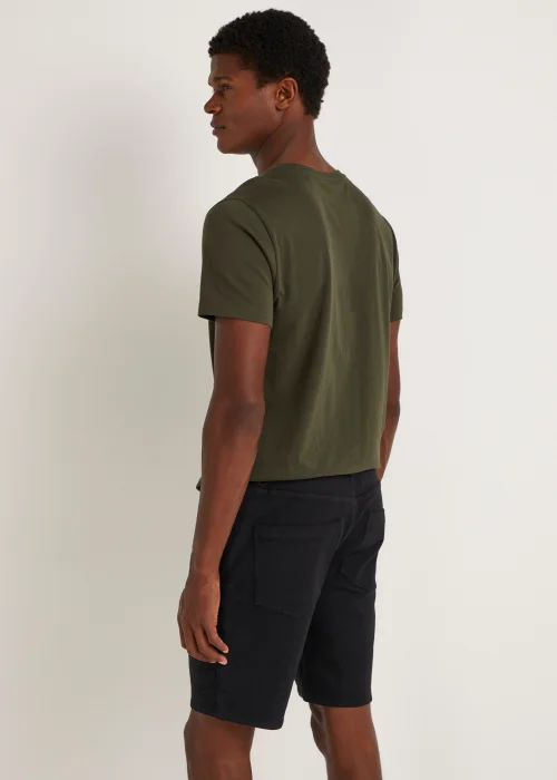 Black Denim Cargo Shorts - S Image 2