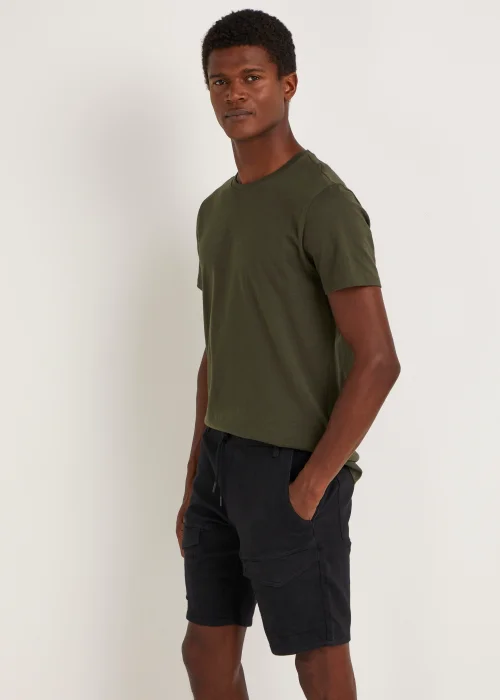 Black Denim Cargo Shorts - S Image 1