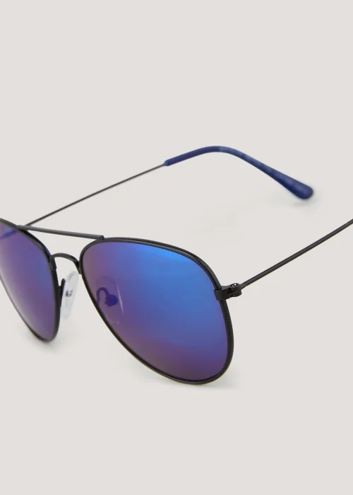 Kids Black Aviator Sunglasses (3-10yrs) - One Size Image 2