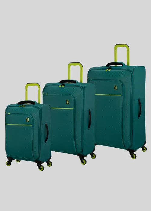IT Luggage Teal Soft Shell Suitcase - Cabin Image 1