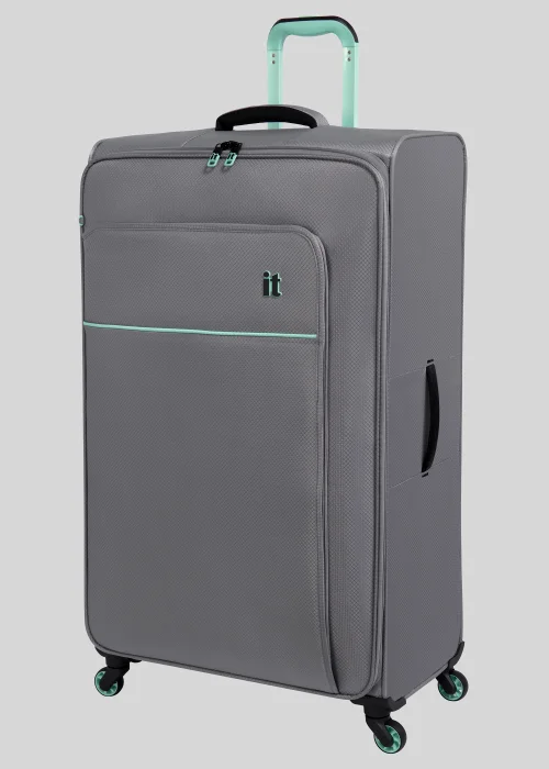 IT Luggage Grey Soft Shell Suitcase - Cabin Image 3