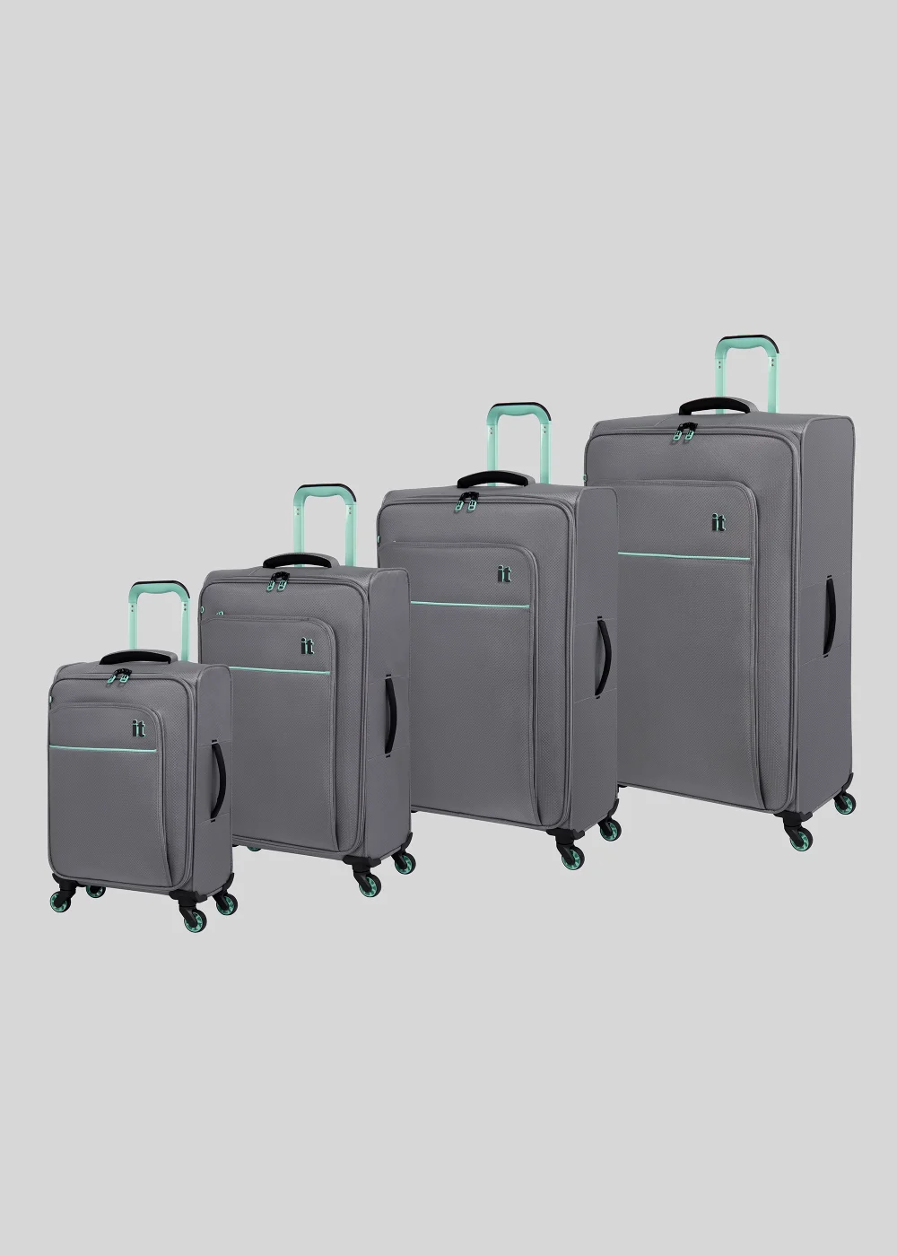 IT Luggage Grey Soft Shell Suitcase - Cabin Image 1