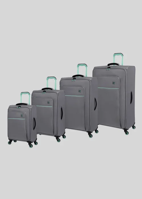 IT Luggage Grey Soft Shell Suitcase - Cabin Image 1